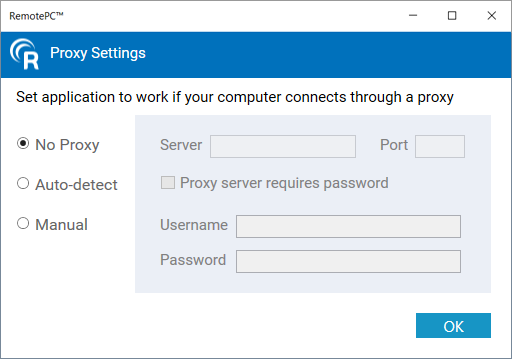 Proxy-Einstellung